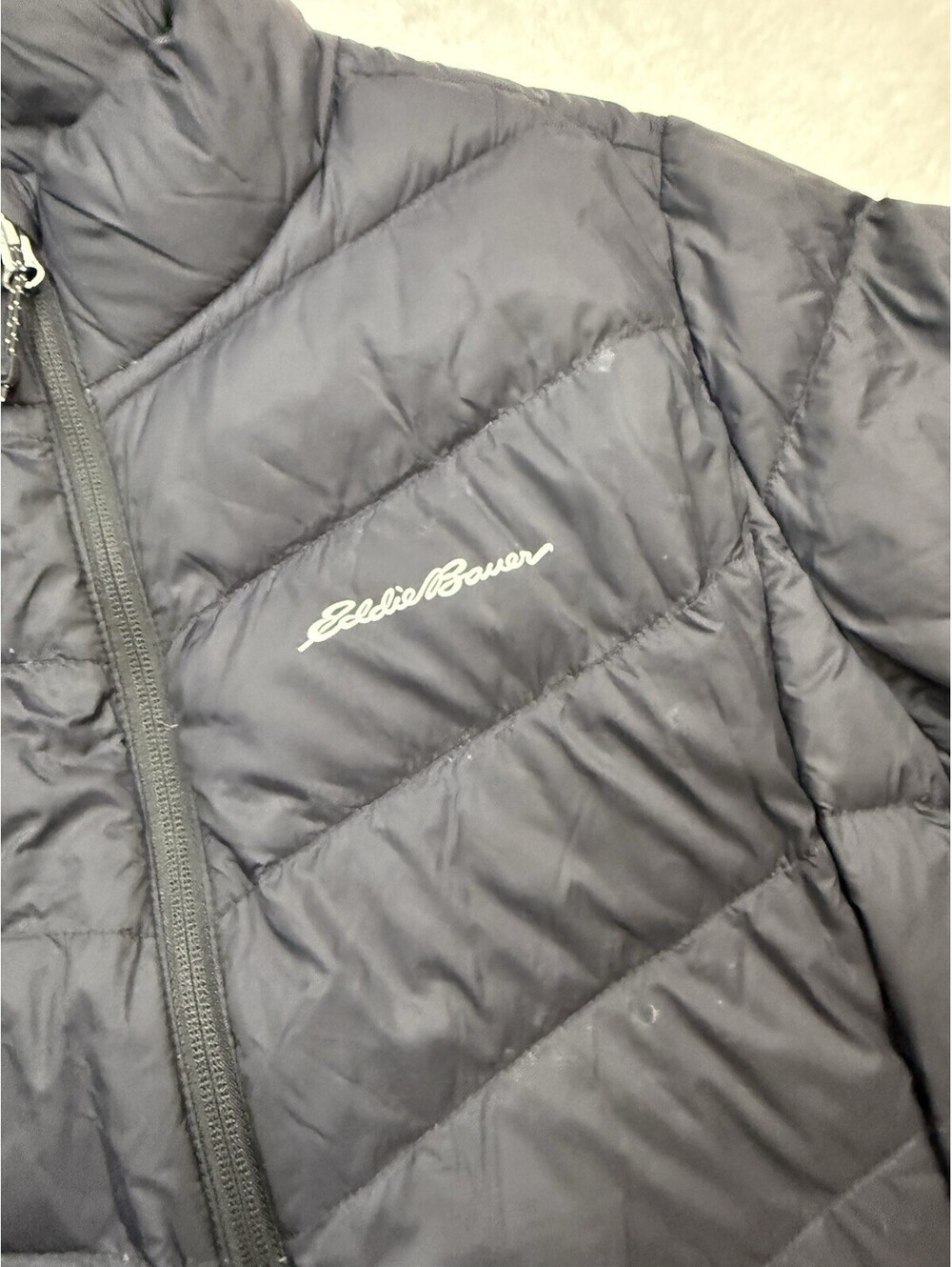 Eddie Bauer 650 Womens Packable Puffer Down Jacket L Black lightweight